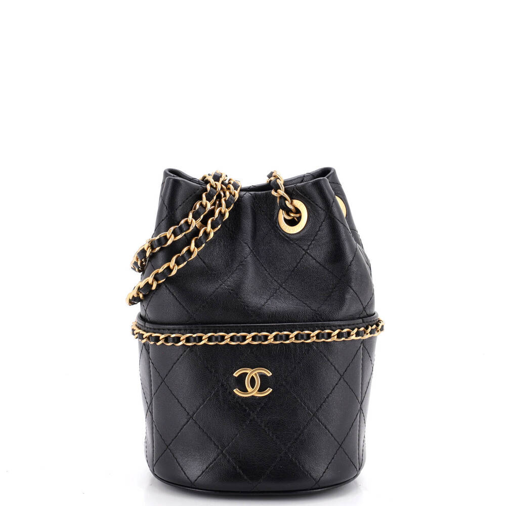 Chanel Mini Nauticoco Bucket Bag Quilted Shiny Lambskin